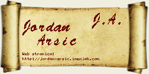 Jordan Arsić vizit kartica